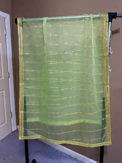 Green Organza Embroidered Fancy Dupatta / Shawl, photo 6