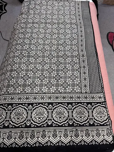 Black Cotton Ajrak Print Dupatta / Shawl, photo 3