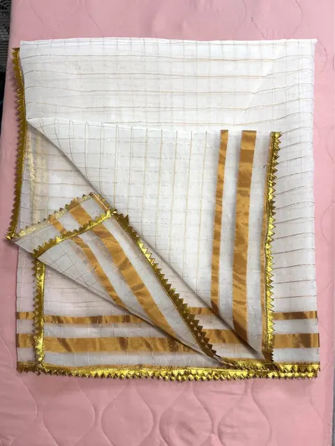 Organza White & Gold Dupatta / Scarves, photo 4