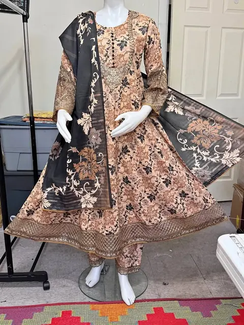 Doria Lawn Embroidered Maxi Dress with Doria Dupatta