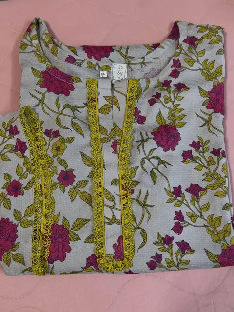 Plus Size Linen Kurti / Kurta, Stitched, photo 3