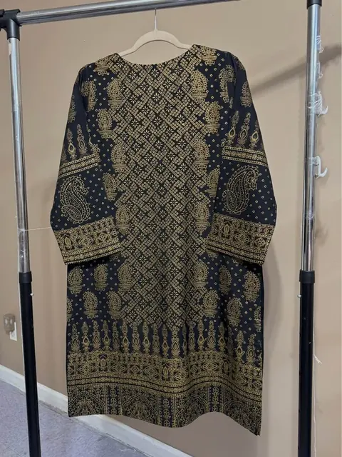 Black Viscose Embroidered Kurti / Top, photo 6